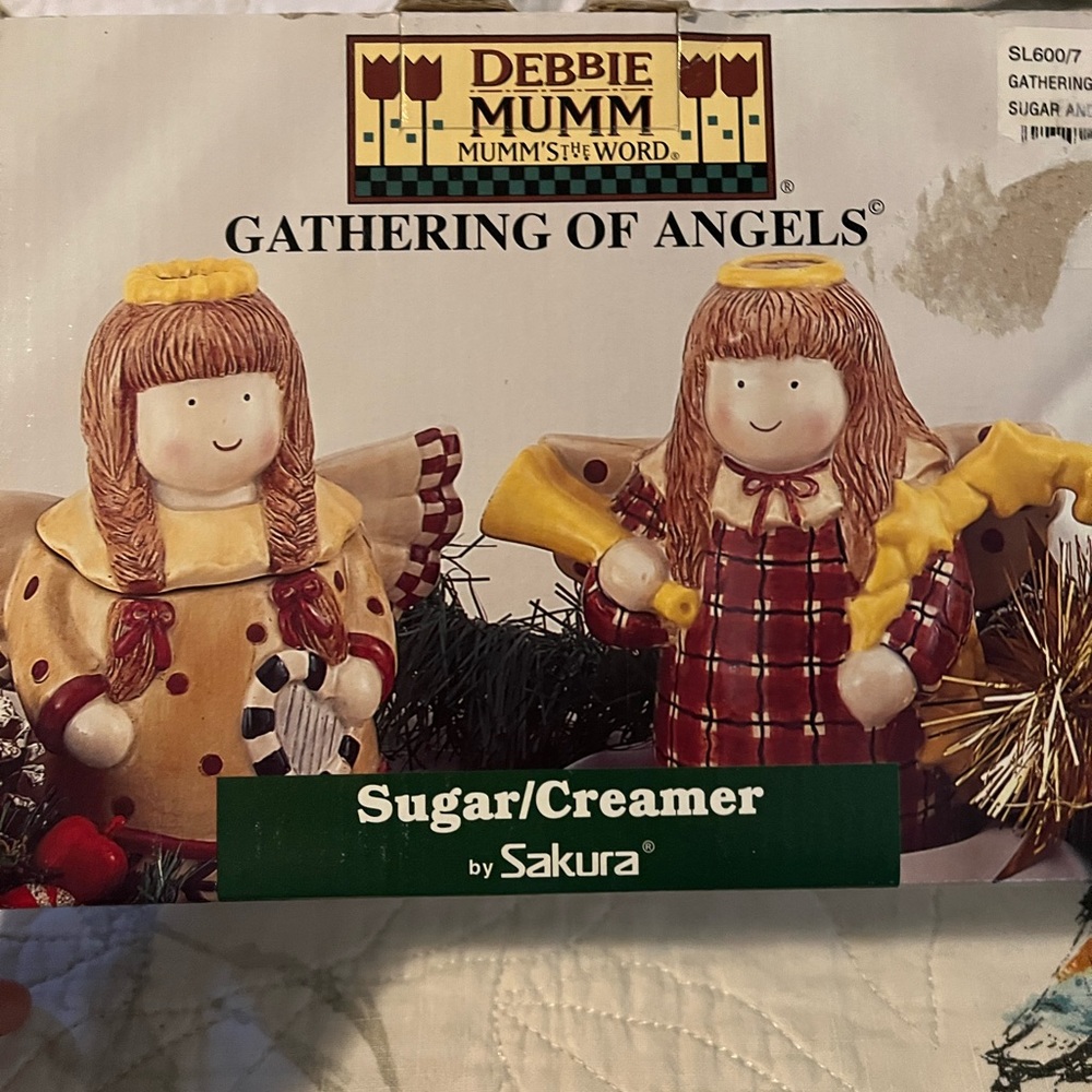 New! Debbie Mumm- Gathering of Angels sugar and creamer